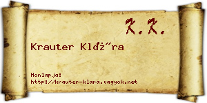 Krauter Klára névjegykártya